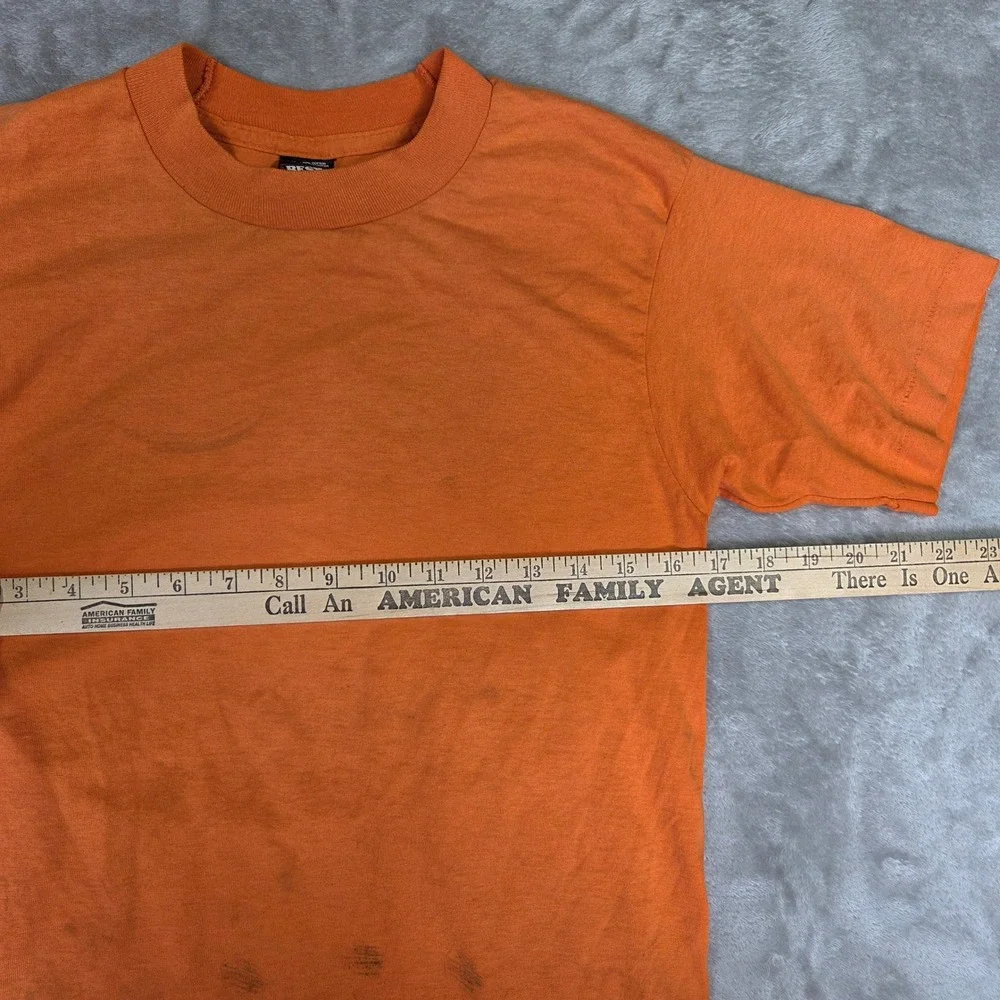 Vintage Fruit of the Loom BEST Orange T-Shirt Kids 14-16 Single Stitch USA Made